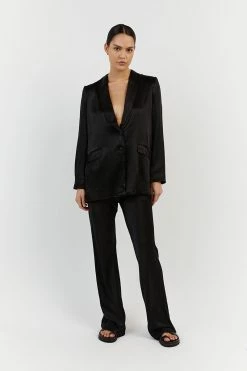 DISSH KIAH BLACK SATIN BLAZER