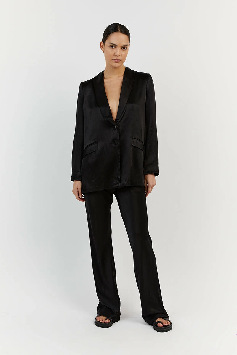 DISSH KIAH BLACK SATIN BLAZER 1 DISSH KIAH BLACK SATIN BLAZER