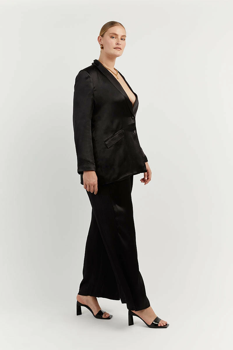 DISSH KIAH BLACK SATIN BLAZER 6 DISSH KIAH BLACK SATIN BLAZER - Image 6