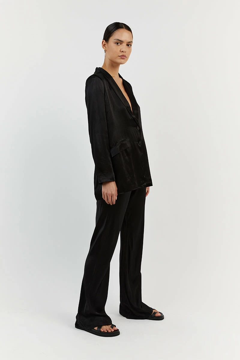DISSH KIAH BLACK SATIN BLAZER 3 DISSH KIAH BLACK SATIN BLAZER - Image 3