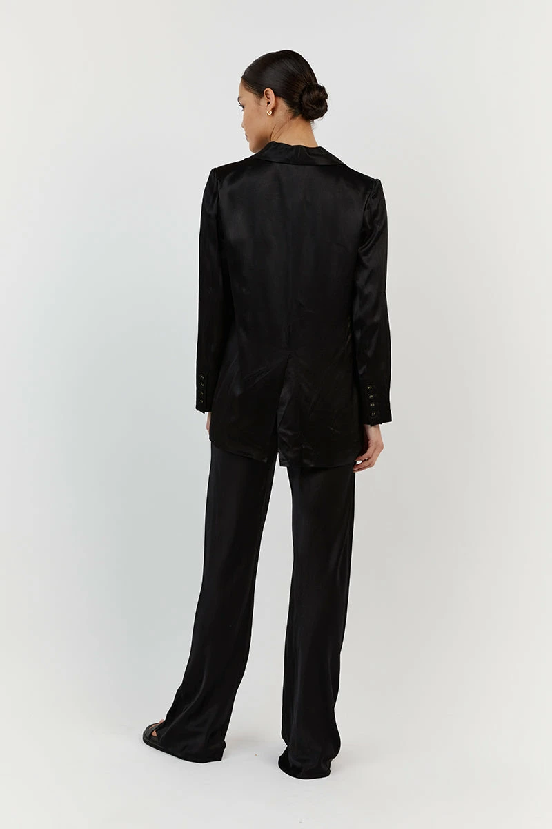 DISSH KIAH BLACK SATIN BLAZER 4 DISSH KIAH BLACK SATIN BLAZER - Image 4
