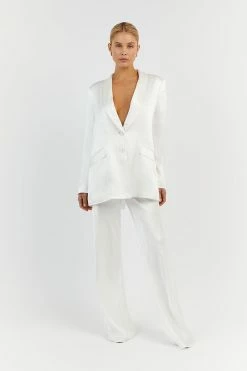 DISSH AISLE WHITE SATIN BLAZER 9 DISSH AISLE WHITE SATIN BLAZER -DISSH all-clothing Shop DQF02021WE.100 10