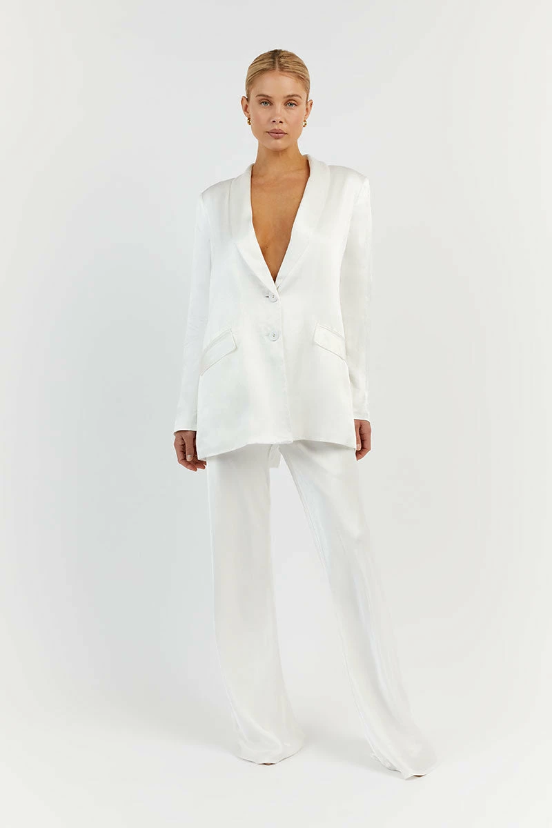 DISSH AISLE WHITE SATIN BLAZER 3 DISSH AISLE WHITE SATIN BLAZER - Image 3
