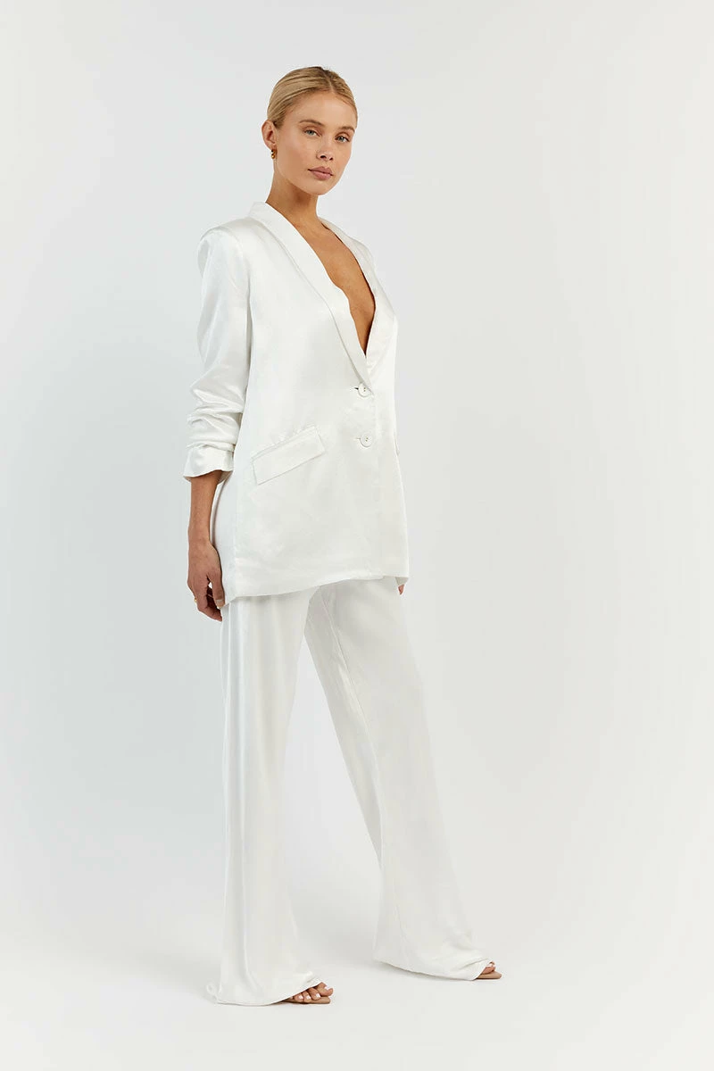 DISSH AISLE WHITE SATIN BLAZER 5 DISSH AISLE WHITE SATIN BLAZER - Image 5