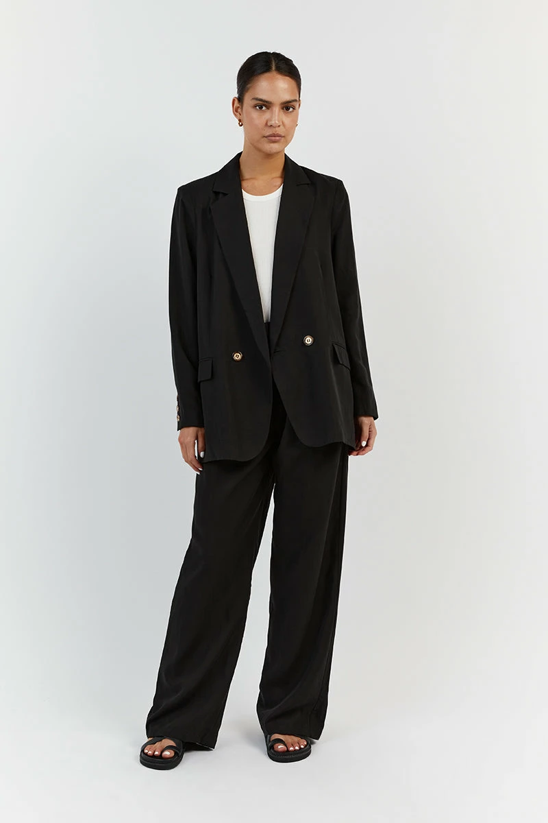 DISSH SHELBY BLACK LINEN BLEND BLAZER 1 DISSH SHELBY BLACK LINEN BLEND BLAZER