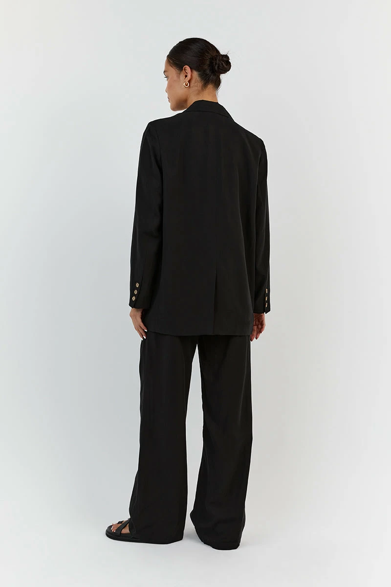 DISSH SHELBY BLACK LINEN BLEND BLAZER 4 DISSH SHELBY BLACK LINEN BLEND BLAZER - Image 4