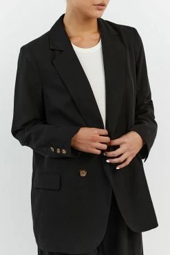 DISSH SHELBY BLACK LINEN BLEND BLAZER 9 DISSH SHELBY BLACK LINEN BLEND BLAZER -DISSH all-clothing Shop DQF02026BK.600 14