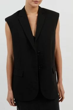 DISSH ROWAN BLACK SLEEVELESS BLAZER 9 DISSH ROWAN BLACK SLEEVELESS BLAZER -DISSH all-clothing Shop DQF02032BK.600 14