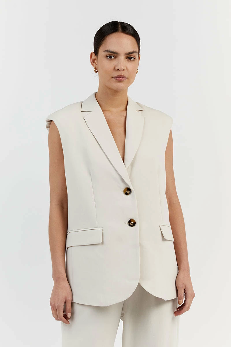 DISSH ROWAN BONE SLEEVELESS BLAZER 2 DISSH ROWAN BONE SLEEVELESS BLAZER - Image 2