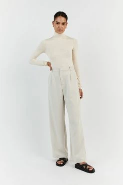DISSH AVERY IVORY HIGH NECK TOP
