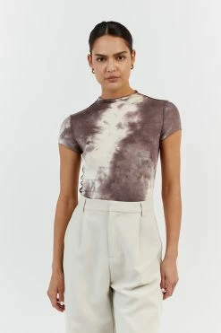 DISSH COCO MAUVE TIE DYE CAP SLEEVE TOP -DISSH all-clothing Shop DQF04029MAU.401 11