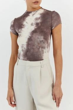 DISSH COCO MAUVE TIE DYE CAP SLEEVE TOP -DISSH all-clothing Shop DQF04029MAU.401 14