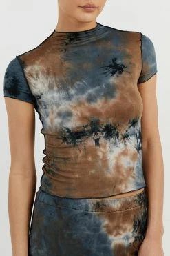 DISSH MILLEN BLUE TIE DYE MIDI SKIRT -DISSH all-clothing Shop DQF05002BLU.450 5