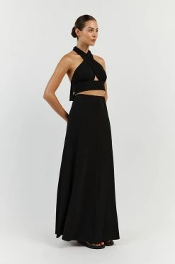 DISSH AMALFI BLACK ALINE MIDI SKIRT 7 DISSH AMALFI BLACK ALINE MIDI SKIRT -DISSH all-clothing Shop DQF05011BK.600 12