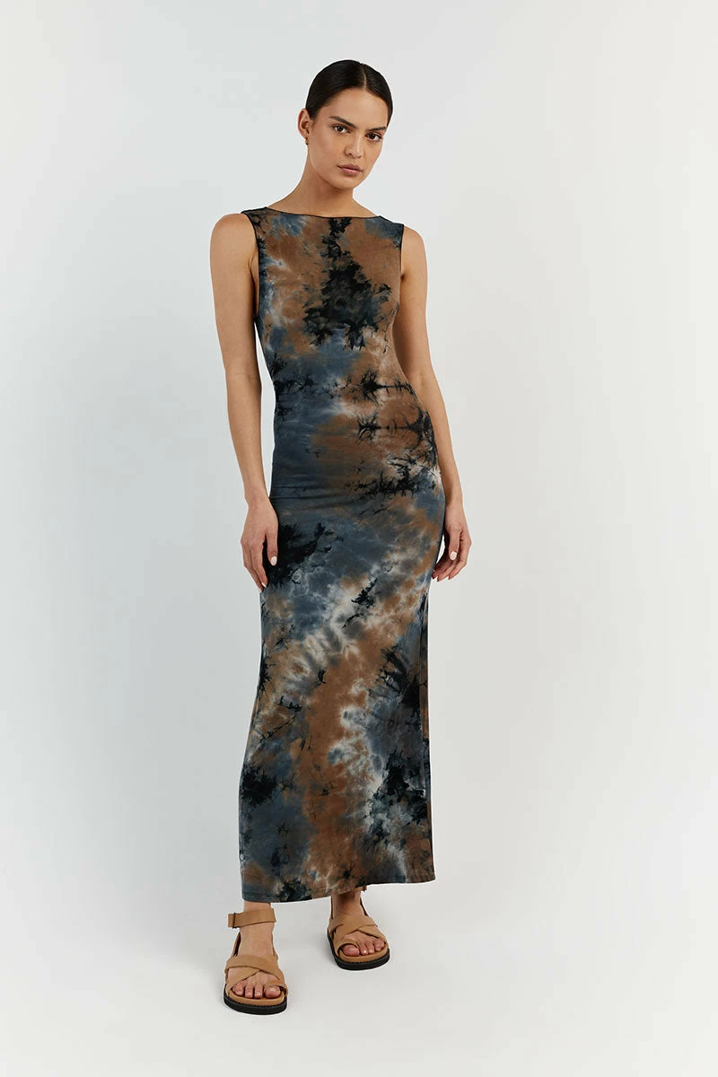 DISSH MILLEN BLUE TIE DYE MIDI DRESS 2 DISSH MILLEN BLUE TIE DYE MIDI DRESS - Image 2