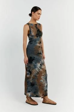 DISSH MILLEN BLUE TIE DYE MIDI DRESS 7 DISSH MILLEN BLUE TIE DYE MIDI DRESS -DISSH all-clothing Shop DQF11003BLU.450 2