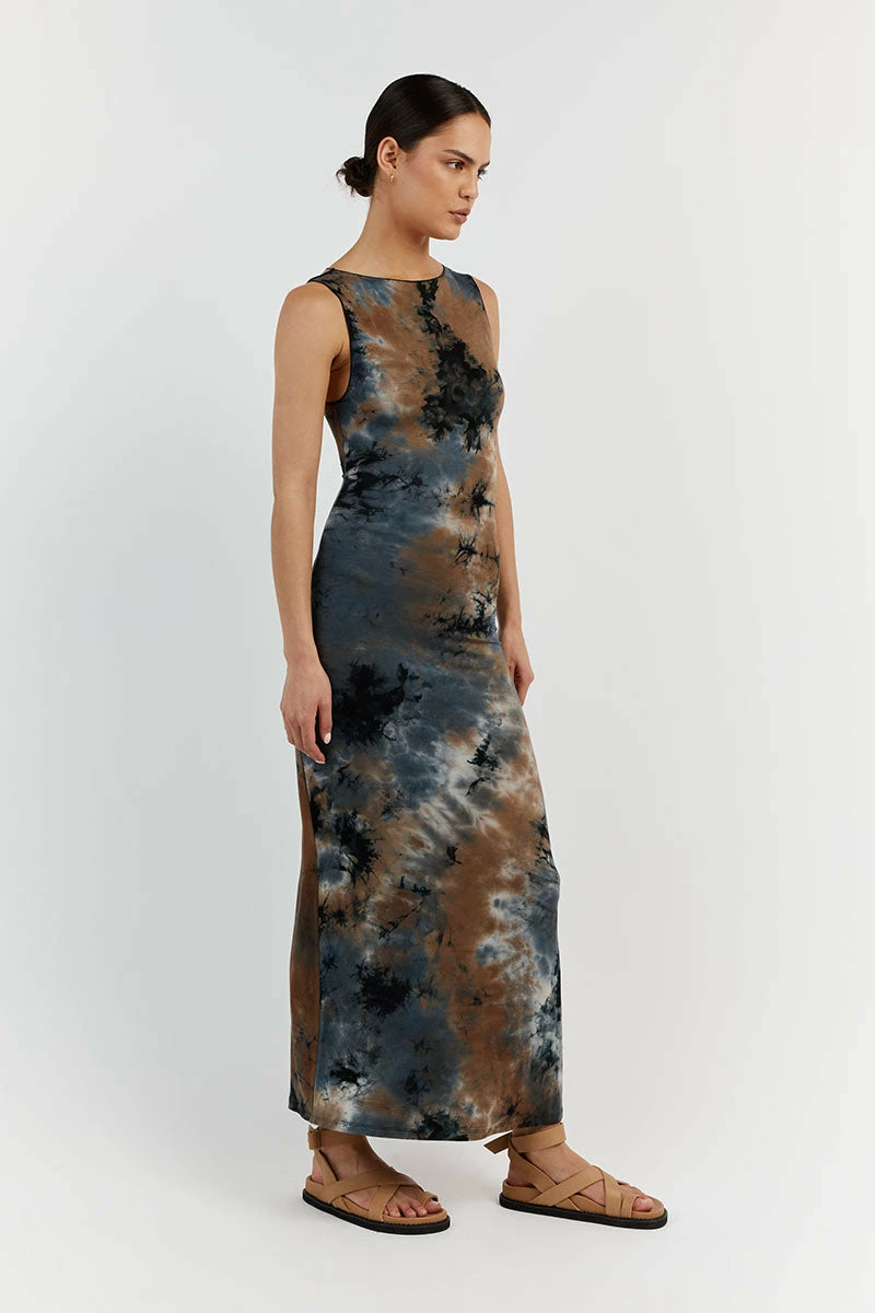 DISSH MILLEN BLUE TIE DYE MIDI DRESS 3 DISSH MILLEN BLUE TIE DYE MIDI DRESS - Image 3
