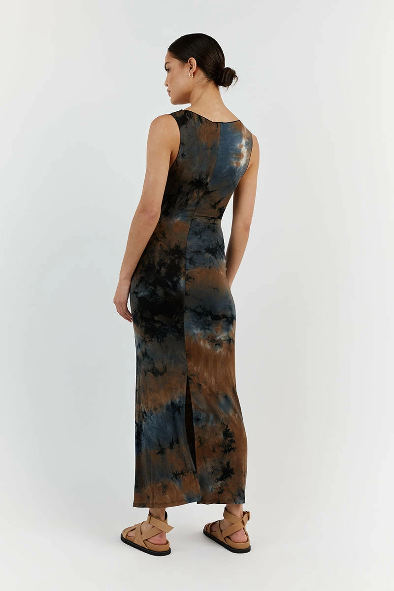 DISSH MILLEN BLUE TIE DYE MIDI DRESS 4 DISSH MILLEN BLUE TIE DYE MIDI DRESS - Image 4
