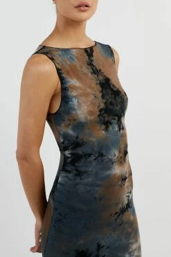 DISSH MILLEN BLUE TIE DYE MIDI DRESS 9 DISSH MILLEN BLUE TIE DYE MIDI DRESS -DISSH all-clothing Shop DQF11003BLU.450 4