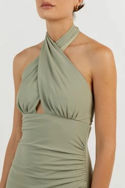 DISSH AMALFI SAGE HALTER MIDI DRESS -DISSH all-clothing Shop DQF11004SAG.544 14