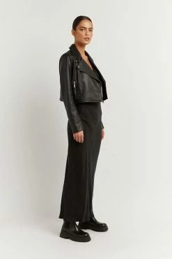 DISSH ZOE BLACK LEATHER CROPPED JACKET 7 DISSH ZOE BLACK LEATHER CROPPED JACKET -DISSH all-clothing Shop DSI02001BK.600 2