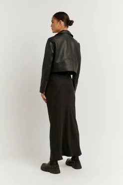 DISSH ZOE BLACK LEATHER CROPPED JACKET 8 DISSH ZOE BLACK LEATHER CROPPED JACKET -DISSH all-clothing Shop DSI02001BK.600 3