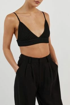 DISSH DENNY BLACK CROCHET BRALETTE -DISSH all-clothing Shop DUF04019BK.600 14