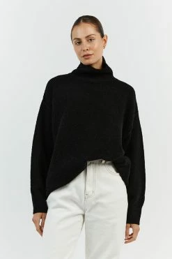 DISSH BROOKLYN BLACK HIGH NECK JUMPER