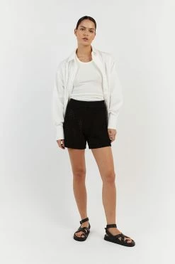 DISSH DENNY BLACK CROCHET SHORT