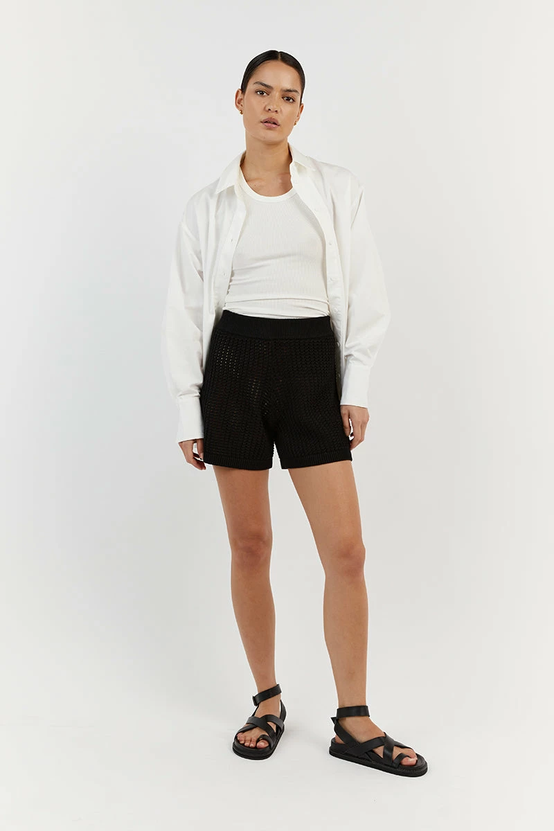 DISSH DENNY BLACK CROCHET SHORT 1 DISSH DENNY BLACK CROCHET SHORT
