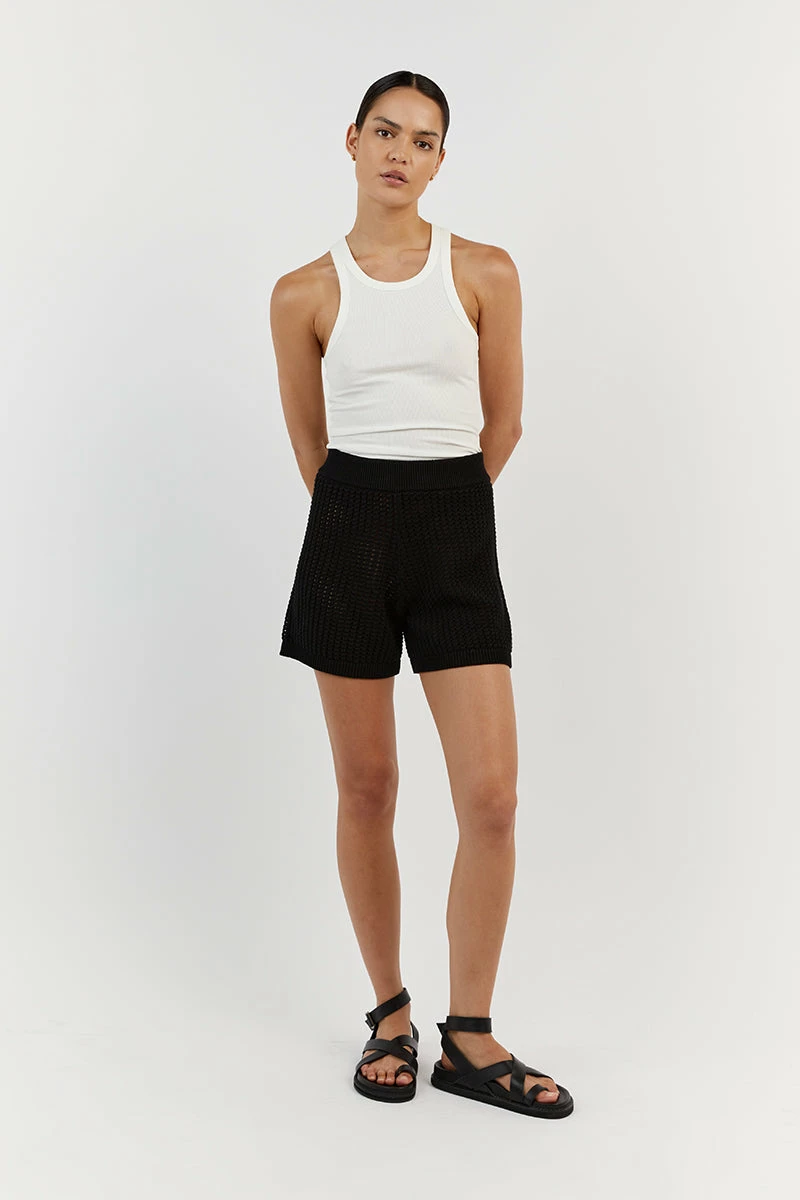 DISSH DENNY BLACK CROCHET SHORT 2 DISSH DENNY BLACK CROCHET SHORT - Image 2