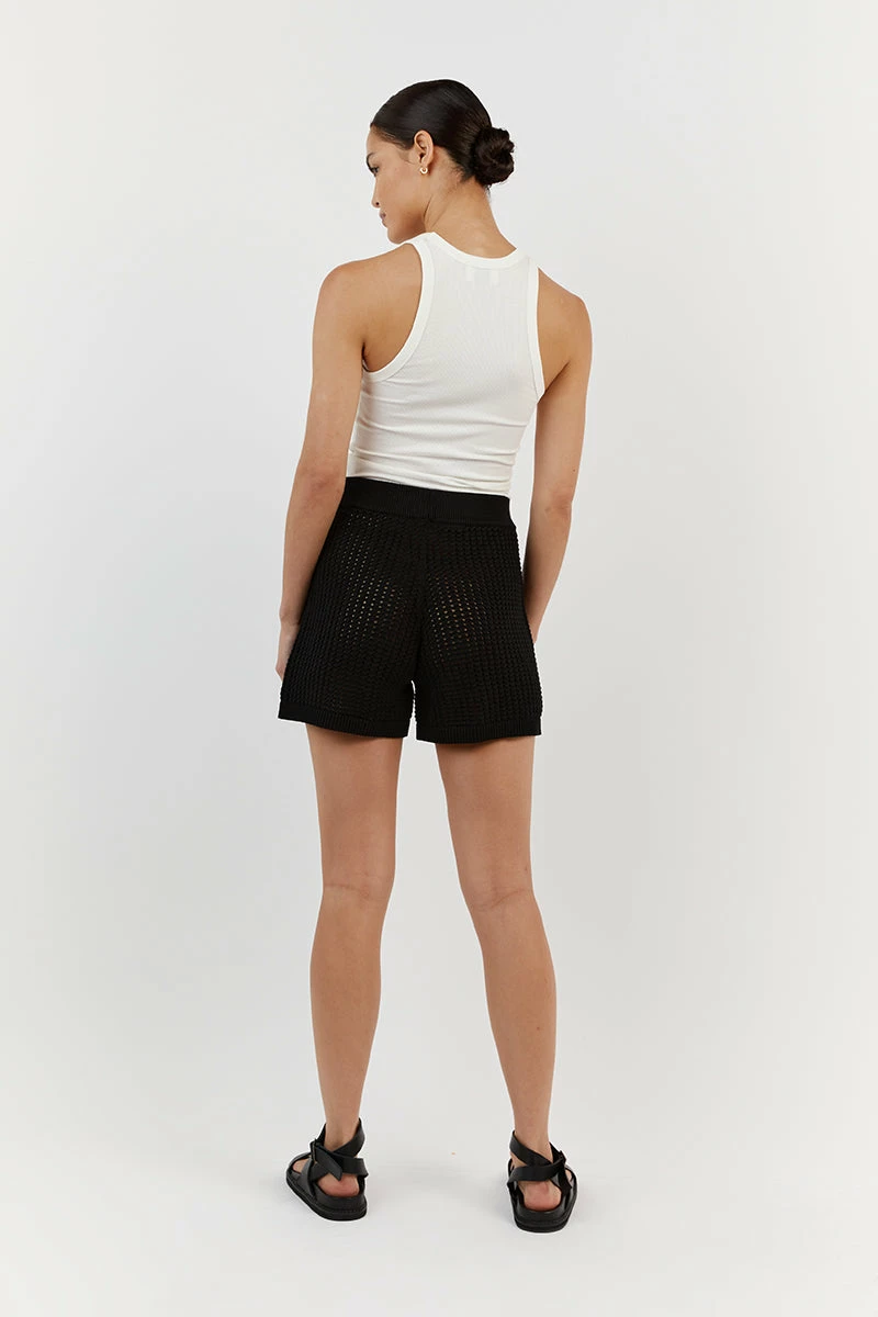 DISSH DENNY BLACK CROCHET SHORT 4 DISSH DENNY BLACK CROCHET SHORT - Image 4