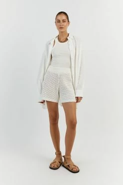 DISSH DENNY OFF WHITE CROCHET SHORT