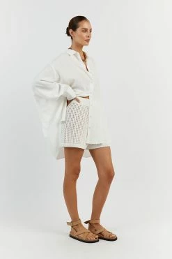 DISSH DENNY OFF WHITE CROCHET SHORT -DISSH all-clothing Shop DUF07001OW.105 12 f96100bb 91b8 4d63 a65e 666c67fbcf7d