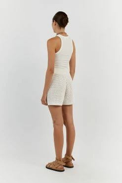 DISSH DENNY OFF WHITE CROCHET SHORT -DISSH all-clothing Shop DUF07001OW.105 13 362ae38c 5611 4146 b5fe f9b383e304f6