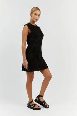 DISSH DENNY BLACK CROCHET MINI DRESS 7 DISSH DENNY BLACK CROCHET MINI DRESS -DISSH all-clothing Shop DUF11014BK.600 12