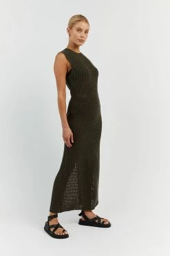 DISSH DENNY OLIVE CROCHET MIDI DRESS 9 DISSH DENNY OLIVE CROCHET MIDI DRESS -DISSH all-clothing Shop DUF11015OLI.545 12