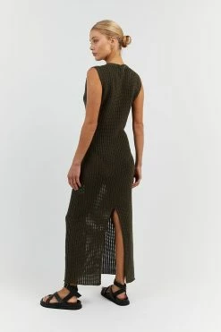DISSH DENNY OLIVE CROCHET MIDI DRESS 10 DISSH DENNY OLIVE CROCHET MIDI DRESS -DISSH all-clothing Shop DUF11015OLI.545 13