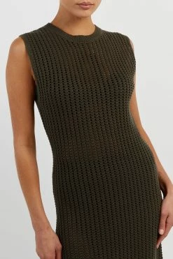 DISSH DENNY OLIVE CROCHET MIDI DRESS 11 DISSH DENNY OLIVE CROCHET MIDI DRESS -DISSH all-clothing Shop DUF11015OLI.545 14