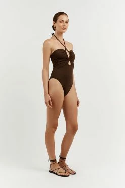DISSH AMAYA CHOC HALTER ONE PIECE -DISSH all-clothing Shop DVE16003CHO.570 2