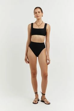 DISSH AMAYA BLACK RIB HIGH CUT BRIEF