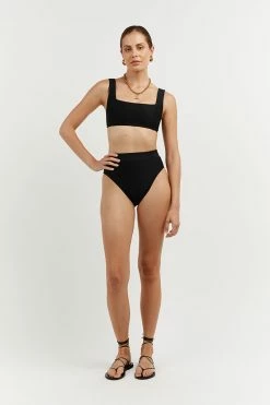 DISSH AMAYA BLACK SPORT BRA SWIM TOP