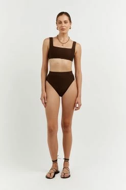 DISSH AMAYA CHOC SPORTS BRA SWIM TOP