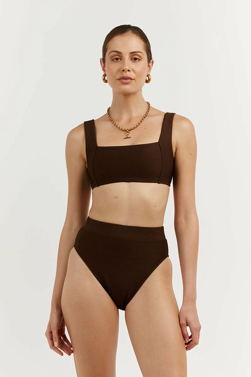 DISSH AMAYA CHOC SPORTS BRA SWIM TOP 2 DISSH AMAYA CHOC SPORTS BRA SWIM TOP - Image 2