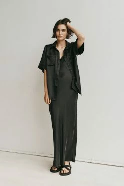 DISSH EVANS BLACK SILK VACATION SHIRT