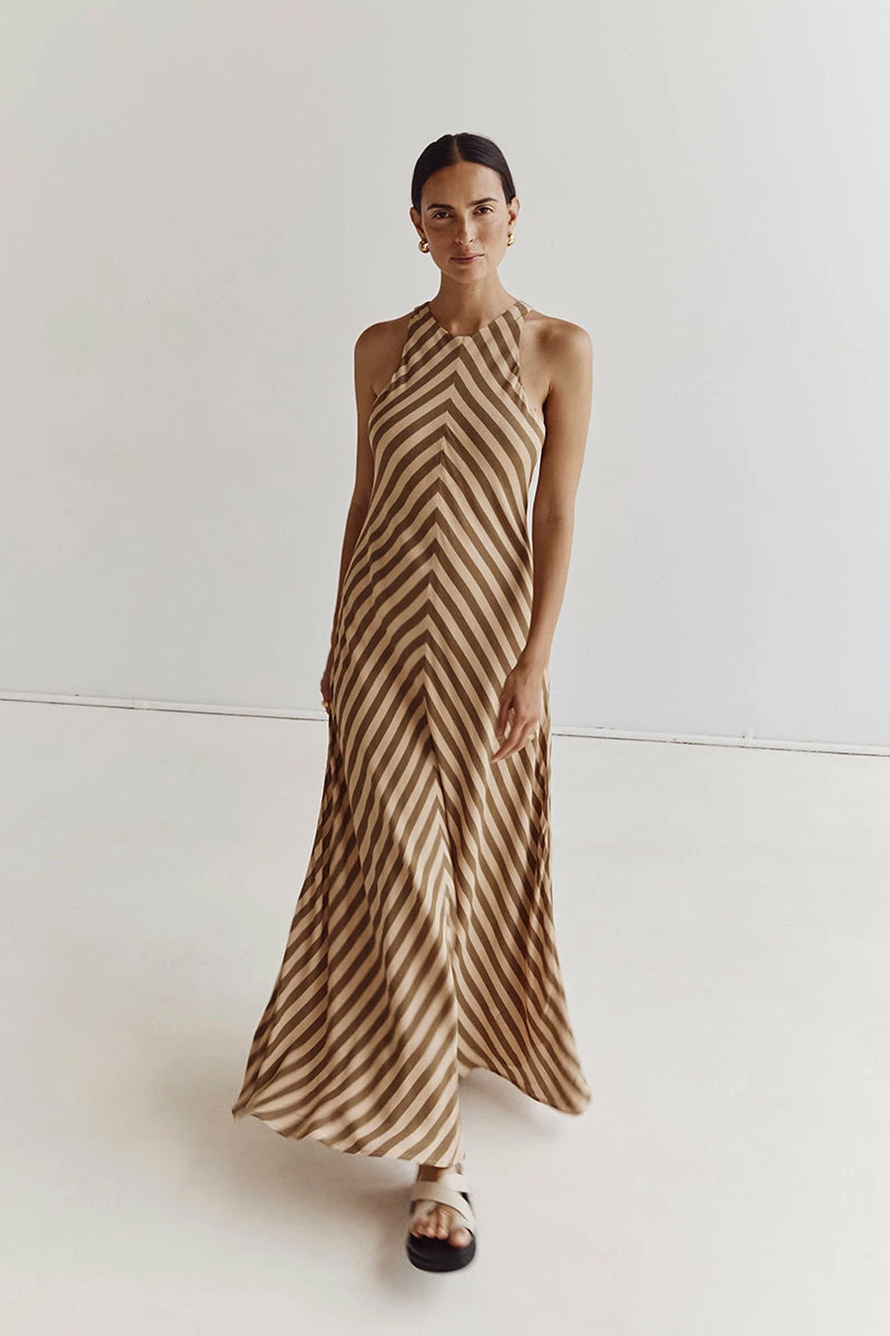 DISSH CLEMENCE BEIGE VISCOSE MIDI DRESS 1 DISSH CLEMENCE BEIGE VISCOSE MIDI DRESS