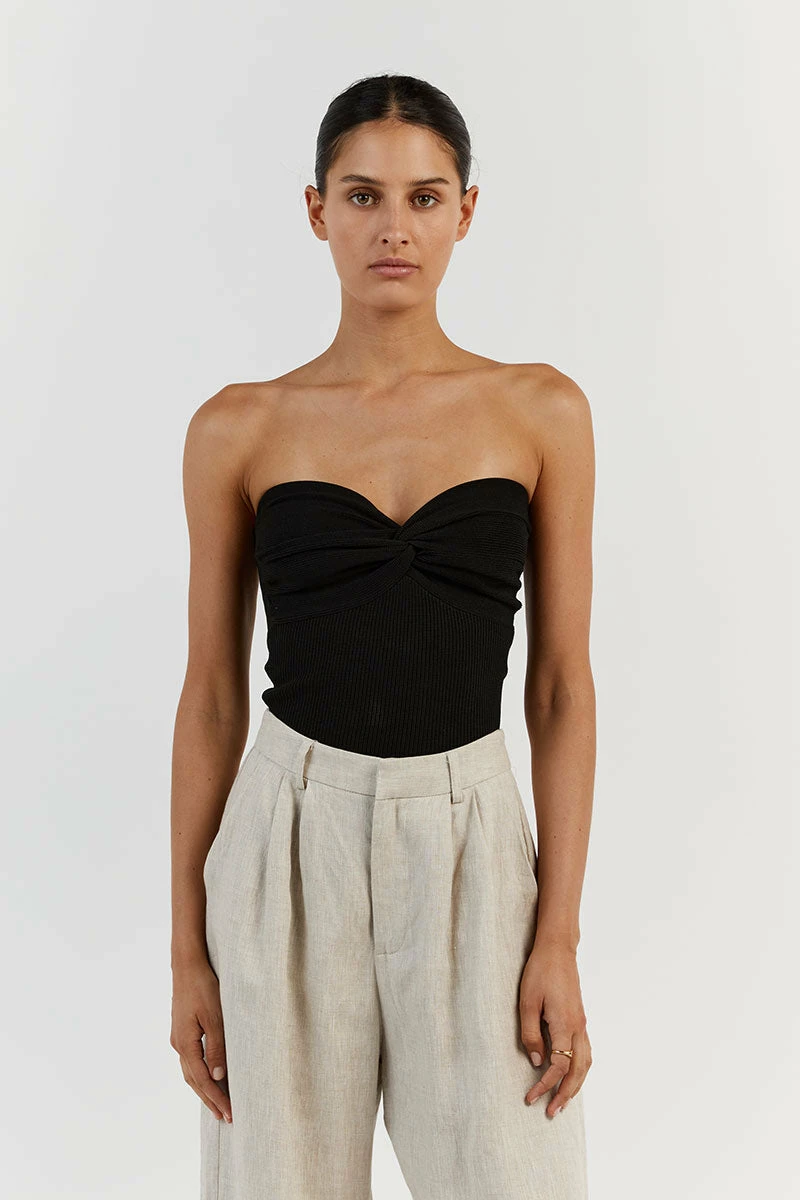 DISSH ANIKA TWISTED BLACK KNIT TOP 2 DISSH ANIKA TWISTED BLACK KNIT TOP - Image 2