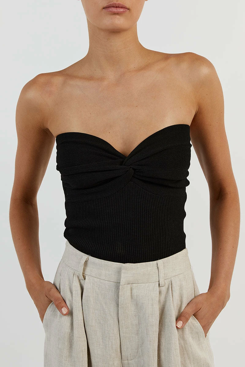DISSH ANIKA TWISTED BLACK KNIT TOP 5 DISSH ANIKA TWISTED BLACK KNIT TOP - Image 5