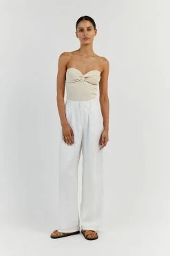 DISSH ANIKA TWISTED CREAM KNIT TOP