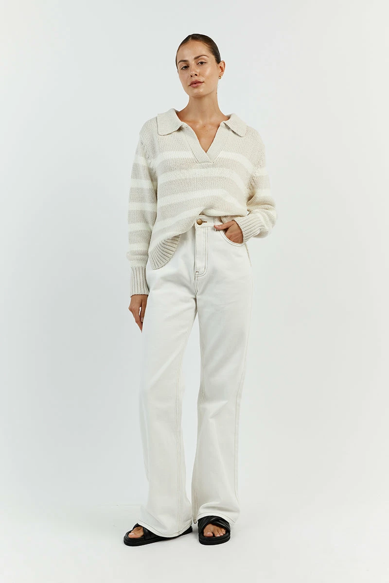DISSH COLBIE CREAM STRIPE KNIT JUMPER 2 DISSH COLBIE CREAM STRIPE KNIT JUMPER - Image 2